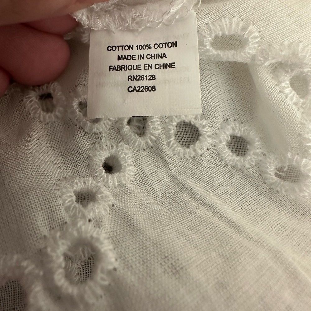 NWT! ECHO Eyelet Cover-up Tunic Dress Deep V Low Neck & O-Ring M White Coverup - Picture 9 of 11